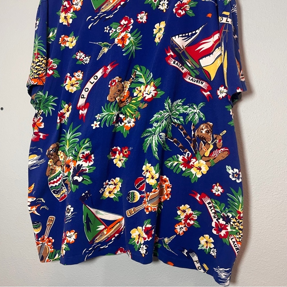 Polo by Ralph Lauren Aloha Bear Short Sleeve Shirt Size XXL Blue Tropical - Picture 6 of 12